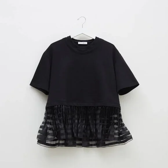 jw anderson cropped sweat top with pleated hem - Picture 1 of 5